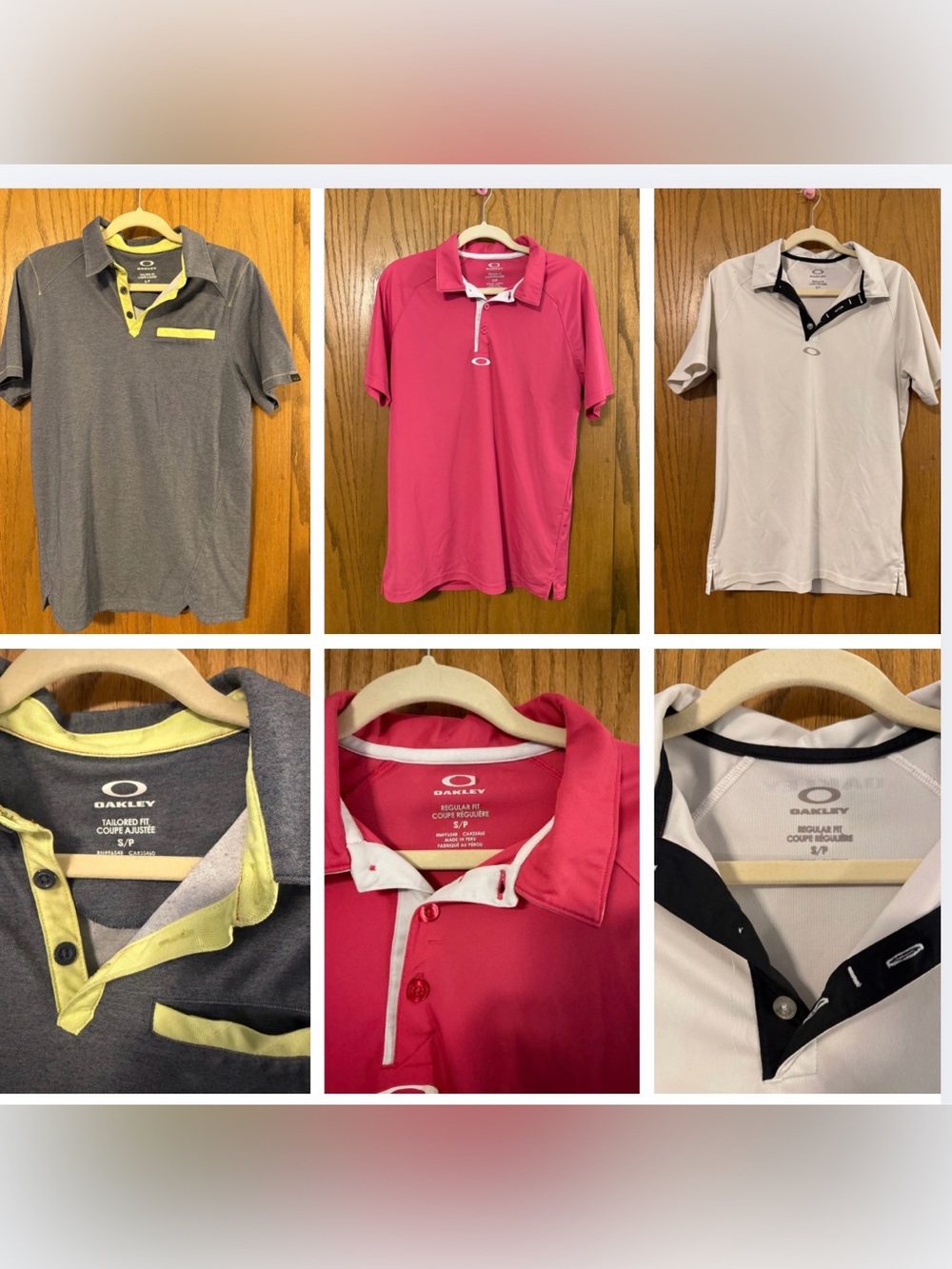 Oakley Men's Polo Shirt Trio in Gray, Pink, and White